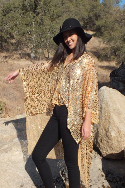 Moddy vintage-Festival Sequin Kimono Duster