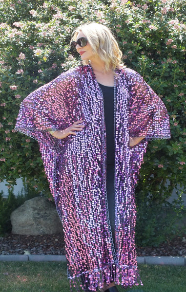 Moddy vintage-Festival Sequin Kimono Duster