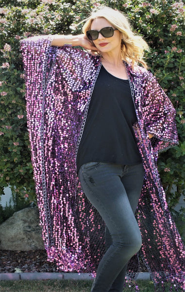 Moddy vintage-Festival Sequin Kimono Duster