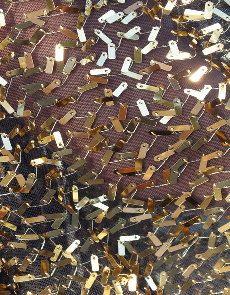 Black Gold Sequin Festival Party Kimono Duster Top