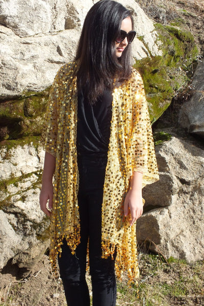 Moddy vintage-Festival Sequin Kimono Duster