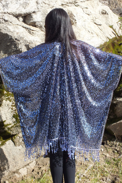 Purple Lavender Sequin Kimono Duster Top One Size
