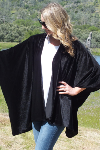 Burgundy Velvet Duster Kimono