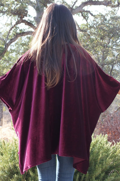 Burgundy Velvet Duster Kimono