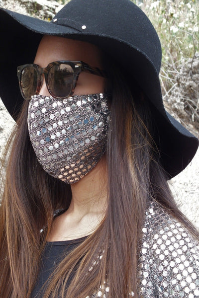 Gold Silver Sequin face mask