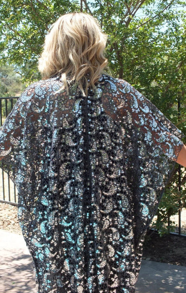 Moddy vintage-Festival Sequin Kimono Duster