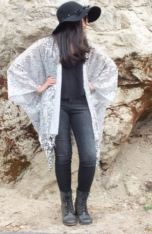 Moddy vintage-Festival Sequin Kimono Duster