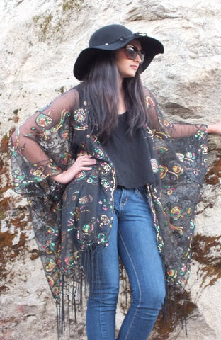 Moddy vintage-Sequin Kimono Duster