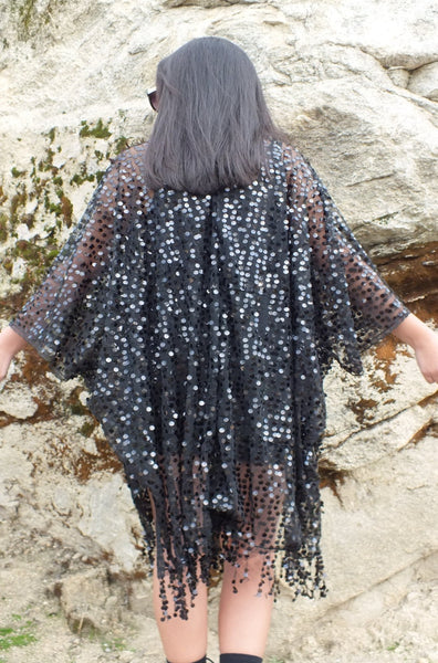 Moddy vintage-Festival Sequin Kimono Duster