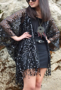 Moddy vintage-Festival Sequin Kimono Duster