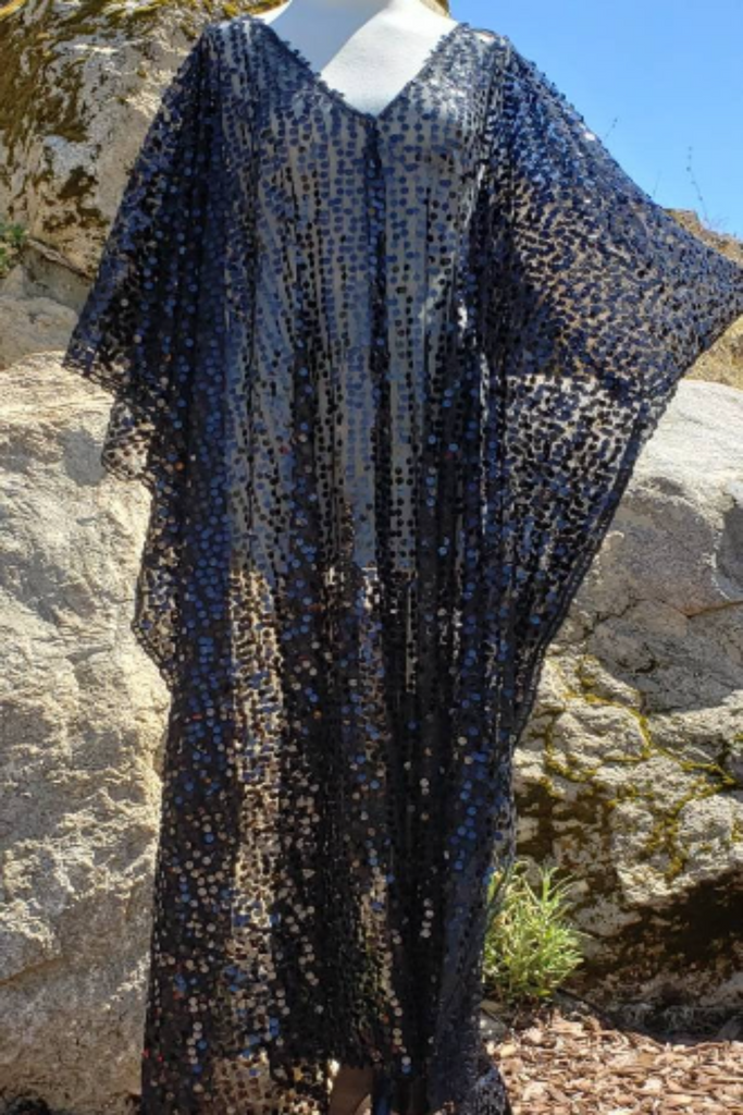 black sequin kimono dress Yumi Black Sequin Kimono Midi Wrap Dress